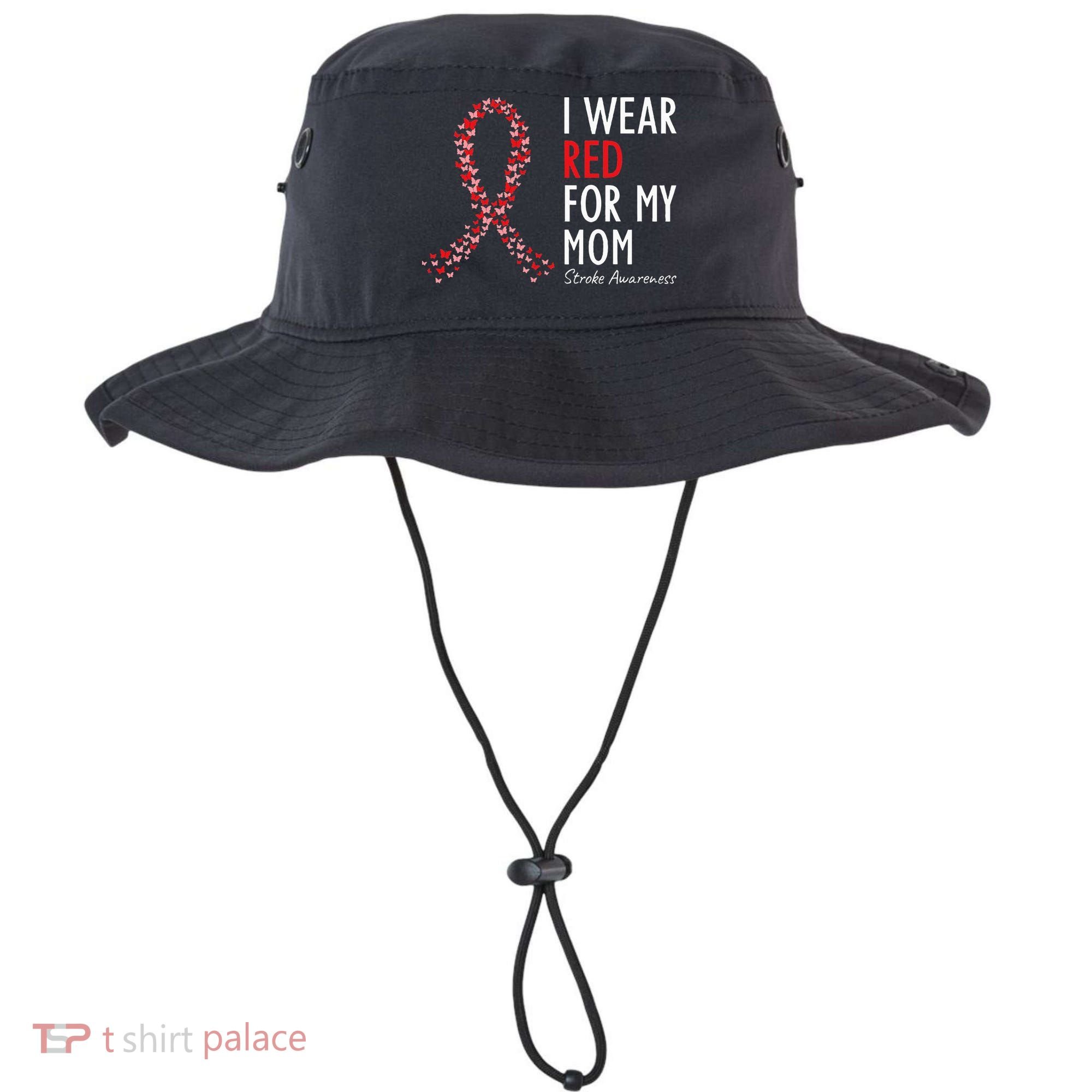 I Wear Red For My Mom Stroke Awareness Survivor Warrior Bucket Hat