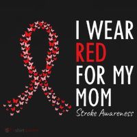 I Wear Red For My Mom Stroke Awareness Survivor Warrior Mousepad thumb 1