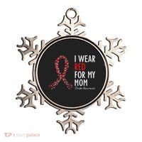 I Wear Red For My Mom Stroke Awareness Survivor Warrior Ornament thumb 0