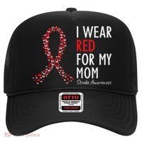 I Wear Red For My Mom Stroke Awareness Survivor Warrior Hat thumb 0
