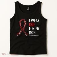 I Wear Red For My Mom Stroke Awareness Survivor Warrior Tank Top thumb 2