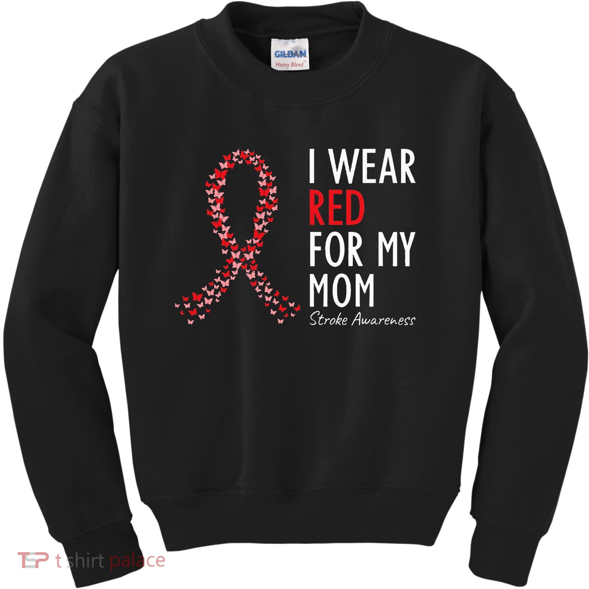 I Wear Red For My Mom Stroke Awareness Survivor Warrior Kids Sweatshirt