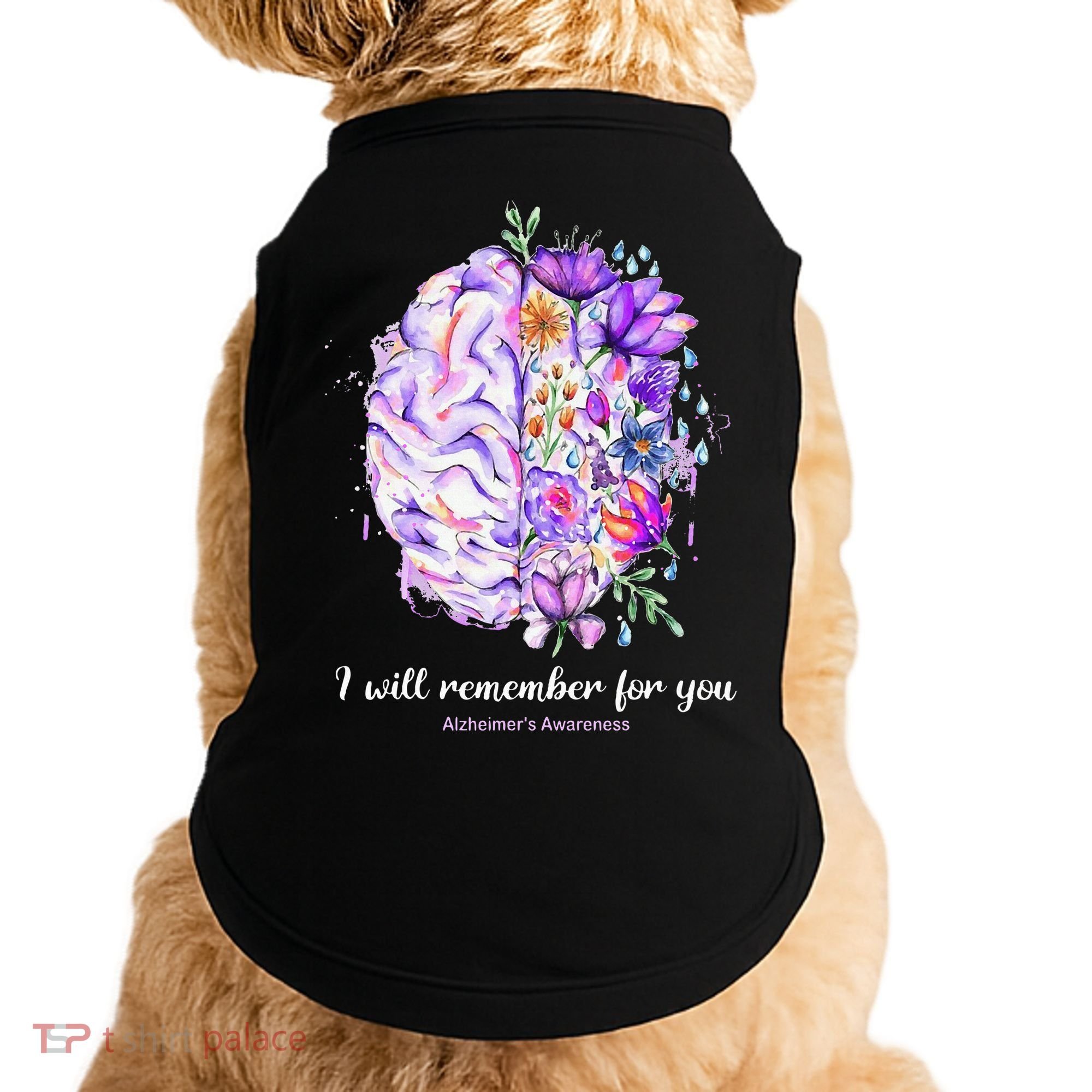 I Will Remember For You Brain Alzheimer's Awareness Doggie Tank