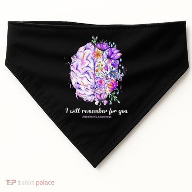 I Will Remember For You Brain Alzheimer's Awareness USA-Made Doggie Bandana