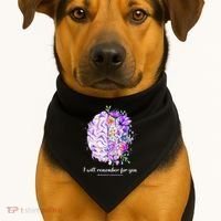 I Will Remember For You Brain Alzheimer's Awareness USA-Made Doggie Bandana thumb 1