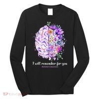 I Will Remember For You Brain Alzheimer's Awareness Long Sleeve Shirt thumb 0