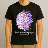 I Will Remember For You Brain Alzheimer's Awareness T-Shirt thumb 3