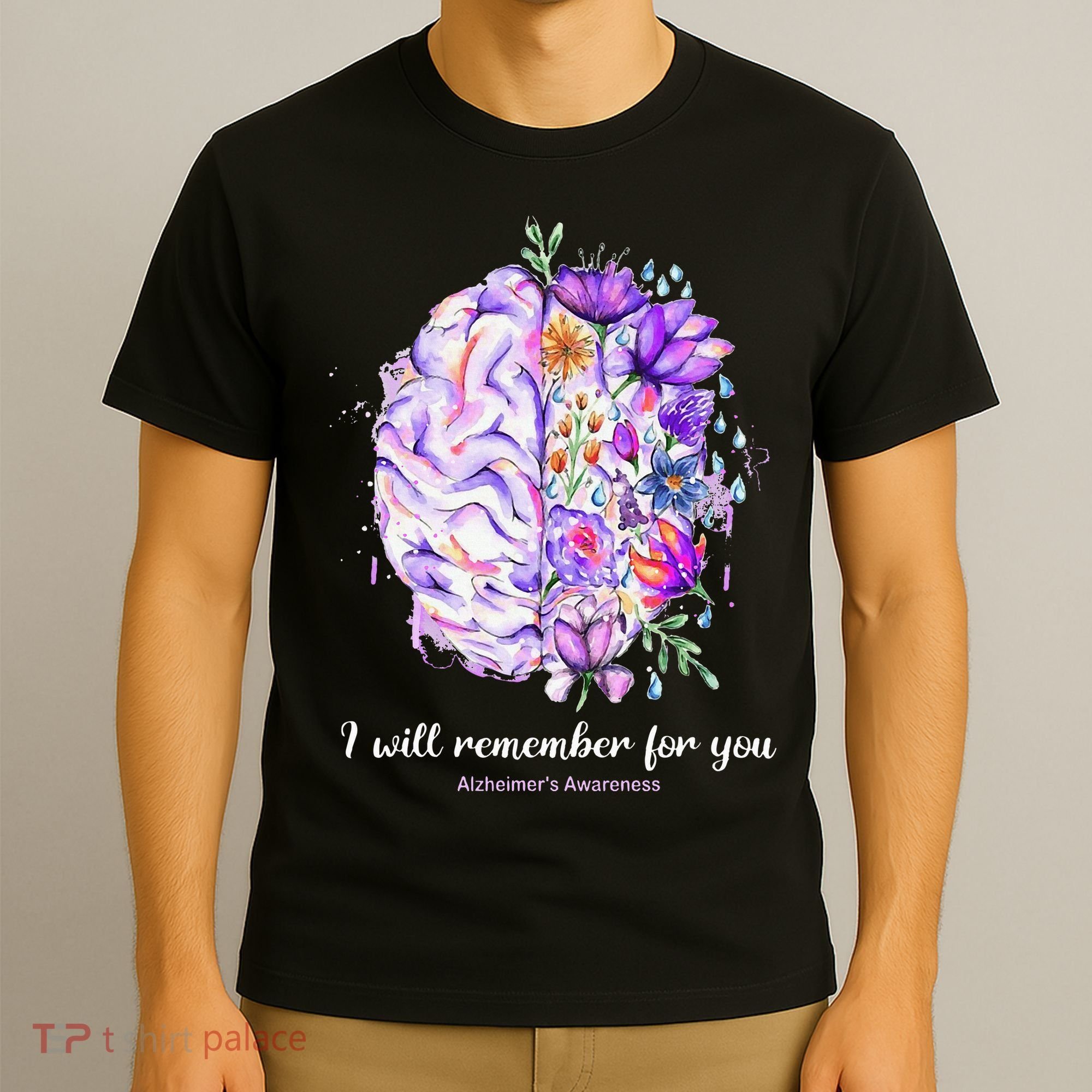 I Will Remember For You Brain Alzheimer's Awareness T-Shirt