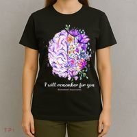 I Will Remember For You Brain Alzheimer's Awareness T-Shirt thumb 4