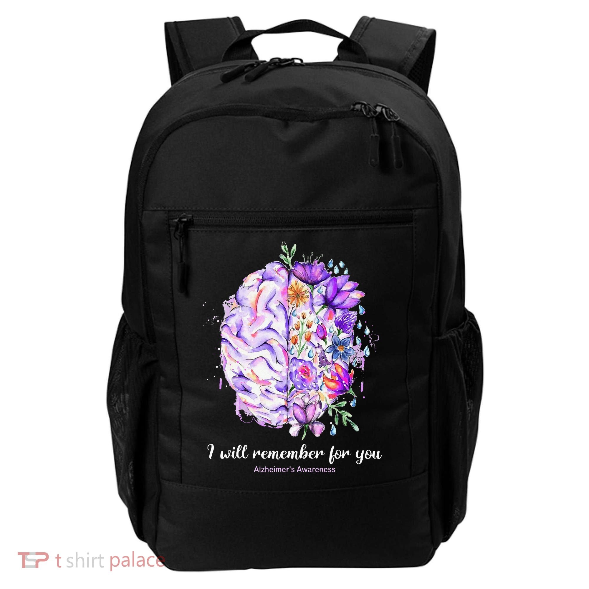 I Will Remember For You Brain Alzheimer's Awareness Backpack