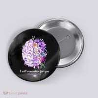 I Will Remember For You Brain Alzheimer's Awareness Button thumb 0