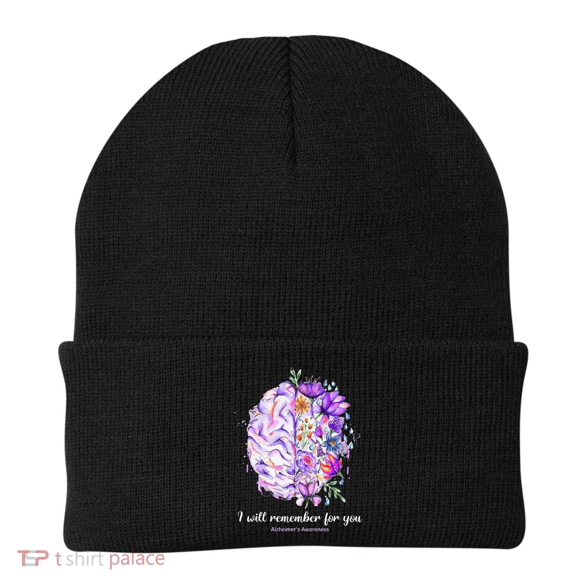 I Will Remember For You Brain Alzheimer's Awareness Beanie