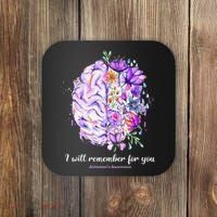 I Will Remember For You Brain Alzheimer's Awareness Coaster thumb 0