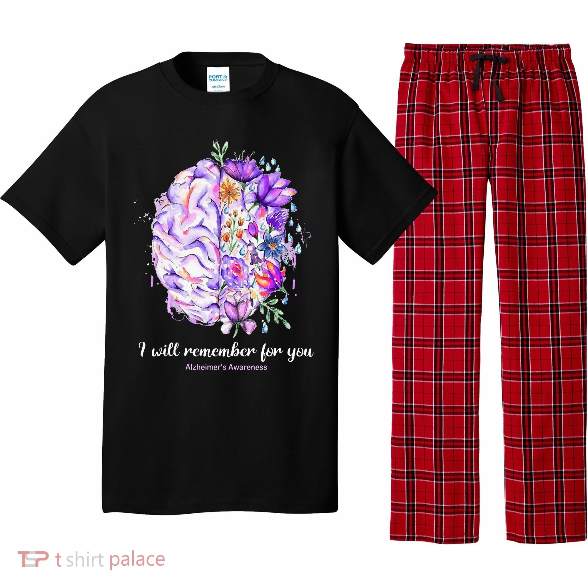 I Will Remember For You Brain Alzheimer's Awareness Pajama Set