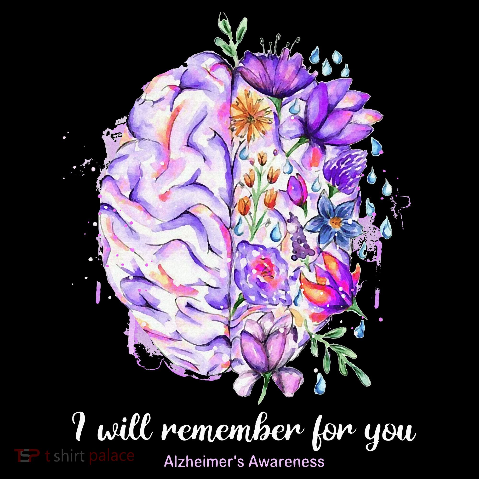 I Will Remember For You Brain Alzheimer's Awareness Women's Hoodie