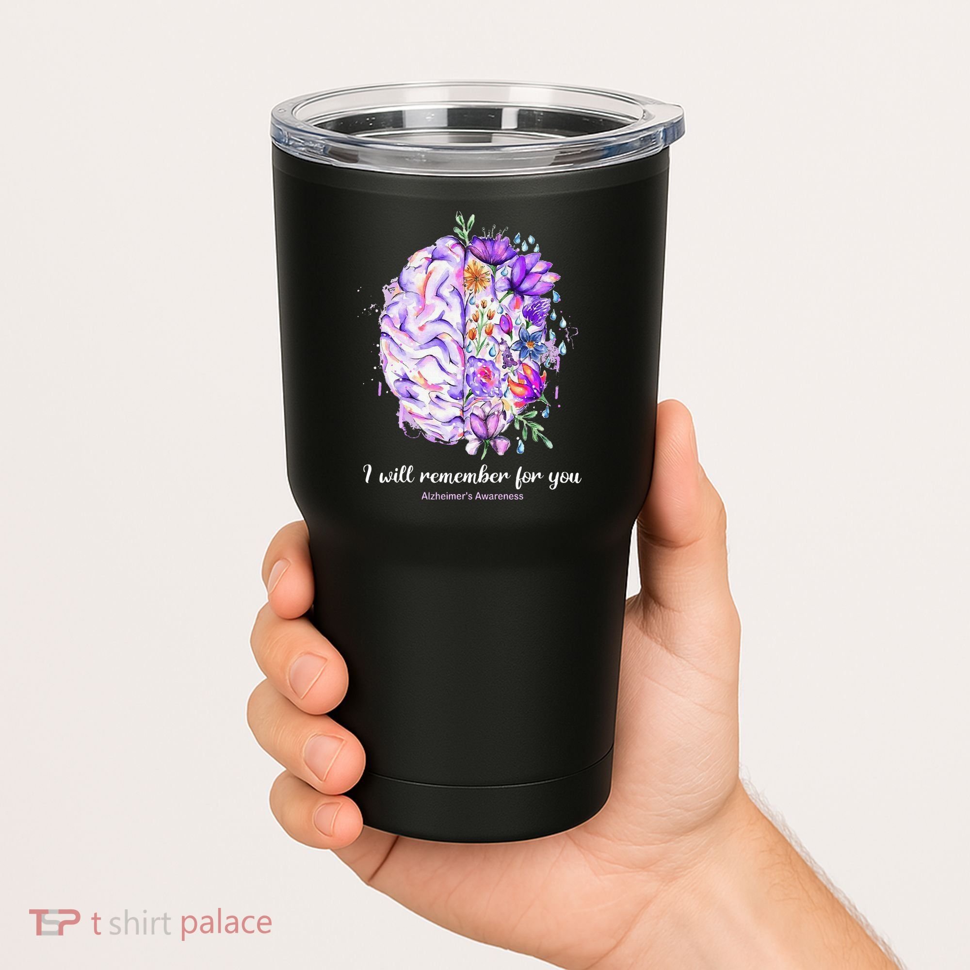 I Will Remember For You Brain Alzheimer's Awareness Tumbler