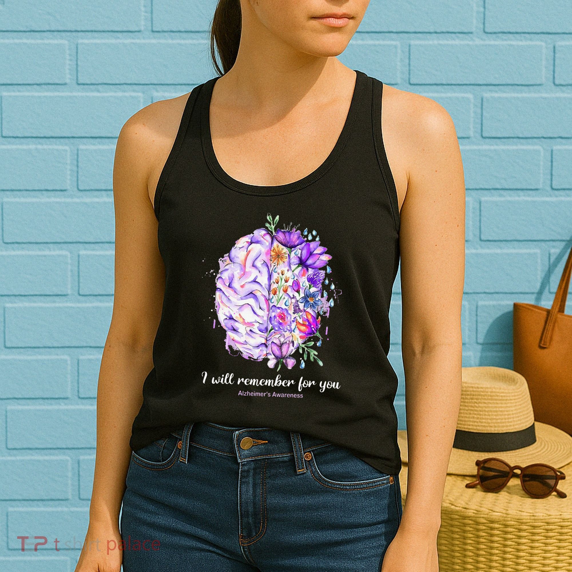 I Will Remember For You Brain Alzheimer's Awareness Women's Tank Top