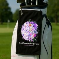 I Will Remember For You Brain Alzheimer's Awareness Golf Towel thumb 2