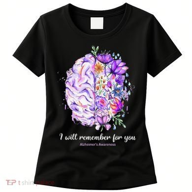 I Will Remember For You Brain Alzheimer's Awareness Women's T-Shirt
