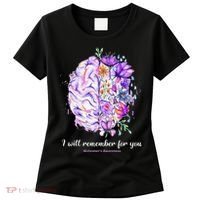 I Will Remember For You Brain Alzheimer's Awareness Women's T-Shirt thumb 0
