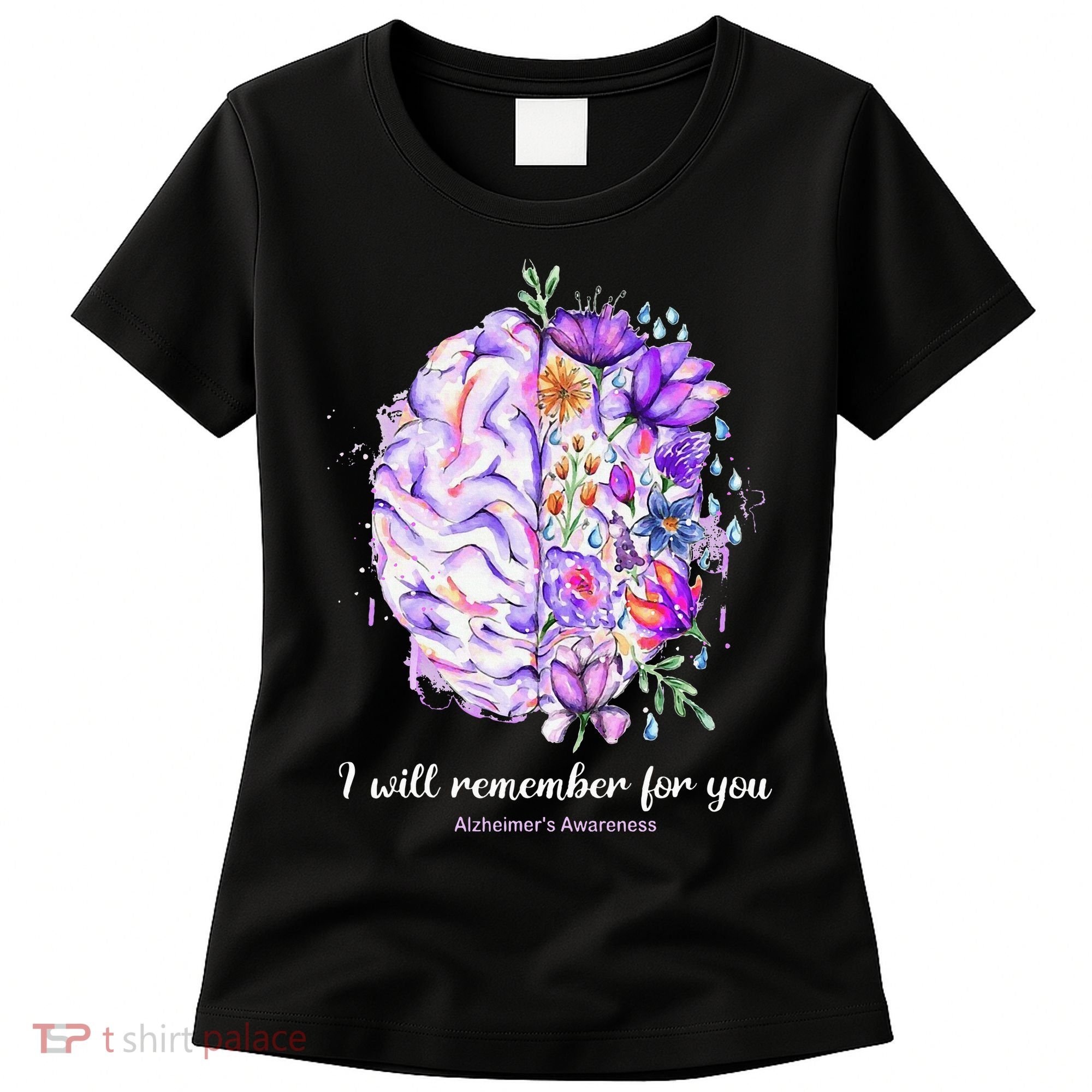I Will Remember For You Brain Alzheimer's Awareness Women's T-Shirt