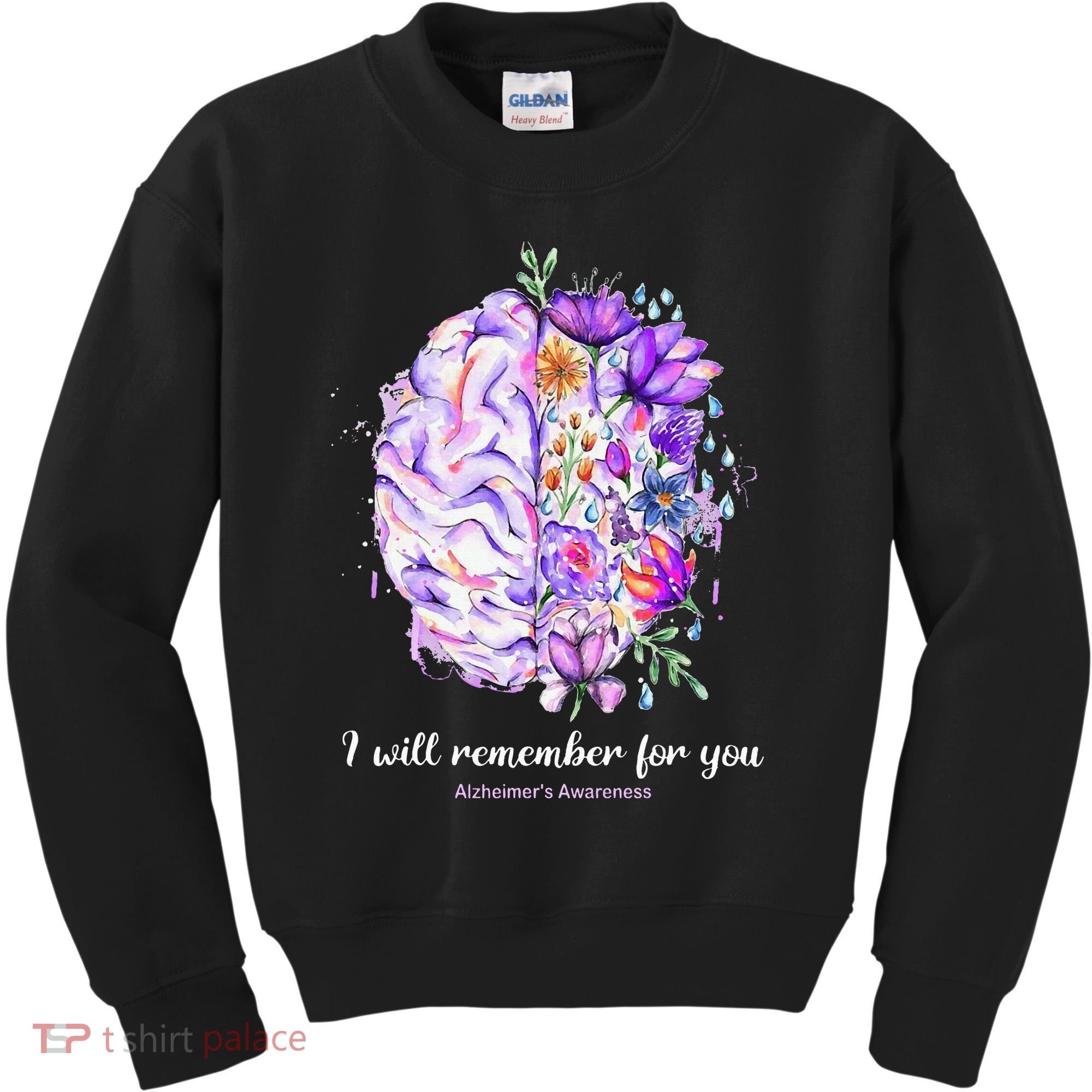 I Will Remember For You Brain Alzheimer's Awareness Kids Sweatshirt