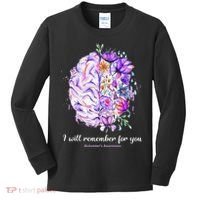 I Will Remember For You Brain Alzheimer's Awareness Kids Long Sleeve Shirt thumb 0