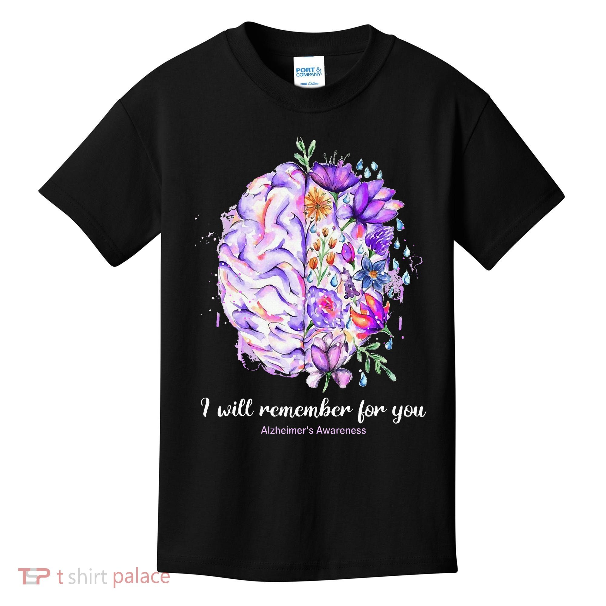 I Will Remember For You Brain Alzheimer's Awareness Kids T-Shirt