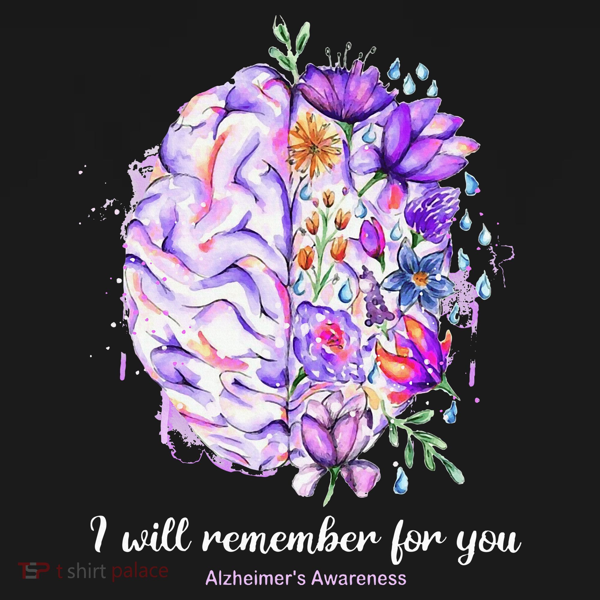 I Will Remember For You Brain Alzheimer's Awareness Kids T-Shirt