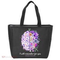 I Will Remember For You Brain Alzheimer's Awareness Tote Bag thumb 0
