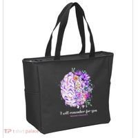 I Will Remember For You Brain Alzheimer's Awareness Tote Bag thumb 2