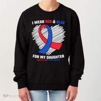 I Wear Red And Blue For My Daughter Chd Awareness Gift Women's Sweatshirt thumb 0