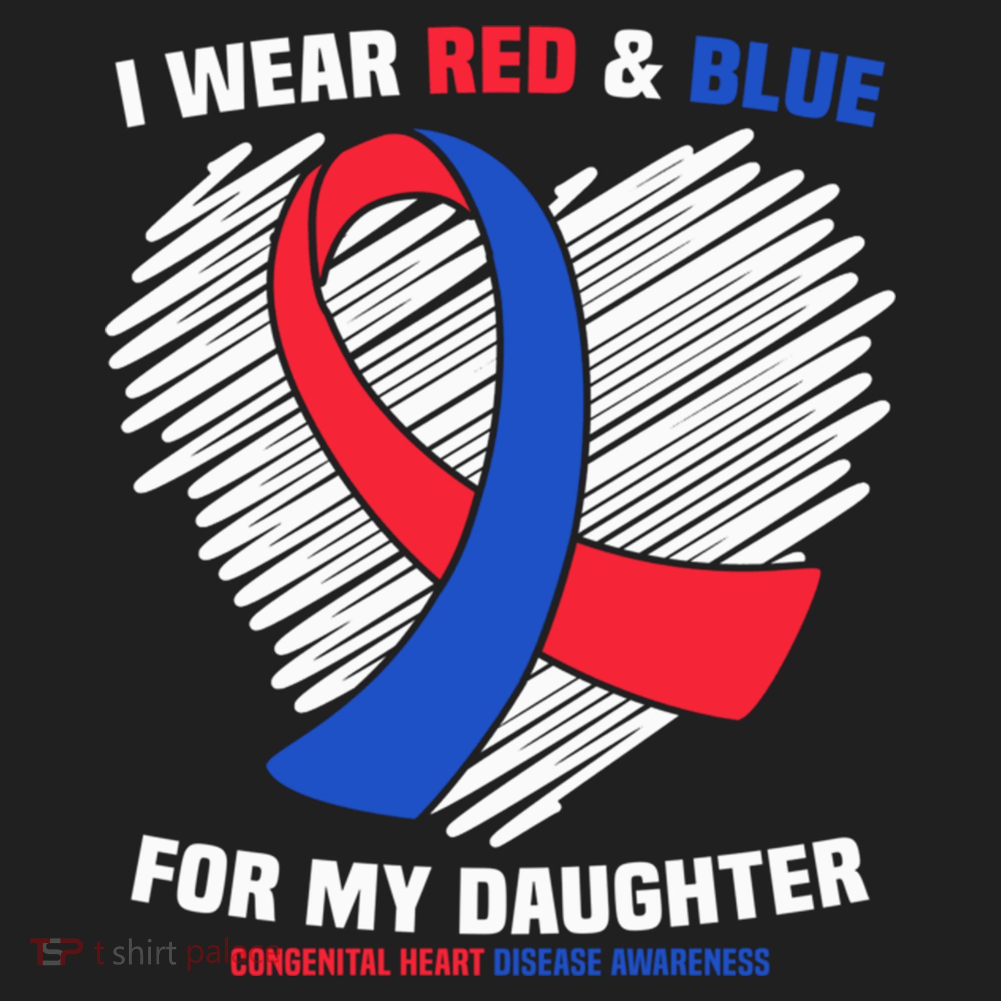 I Wear Red And Blue For My Daughter Chd Awareness Gift Women's Sweatshirt