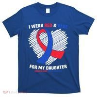 I Wear Red And Blue For My Daughter Chd Awareness Gift T-Shirt thumb 0
