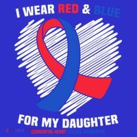 I Wear Red And Blue For My Daughter Chd Awareness Gift Polo thumb 2