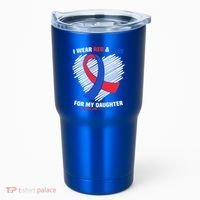 I Wear Red And Blue For My Daughter Chd Awareness Gift Tumbler thumb 0