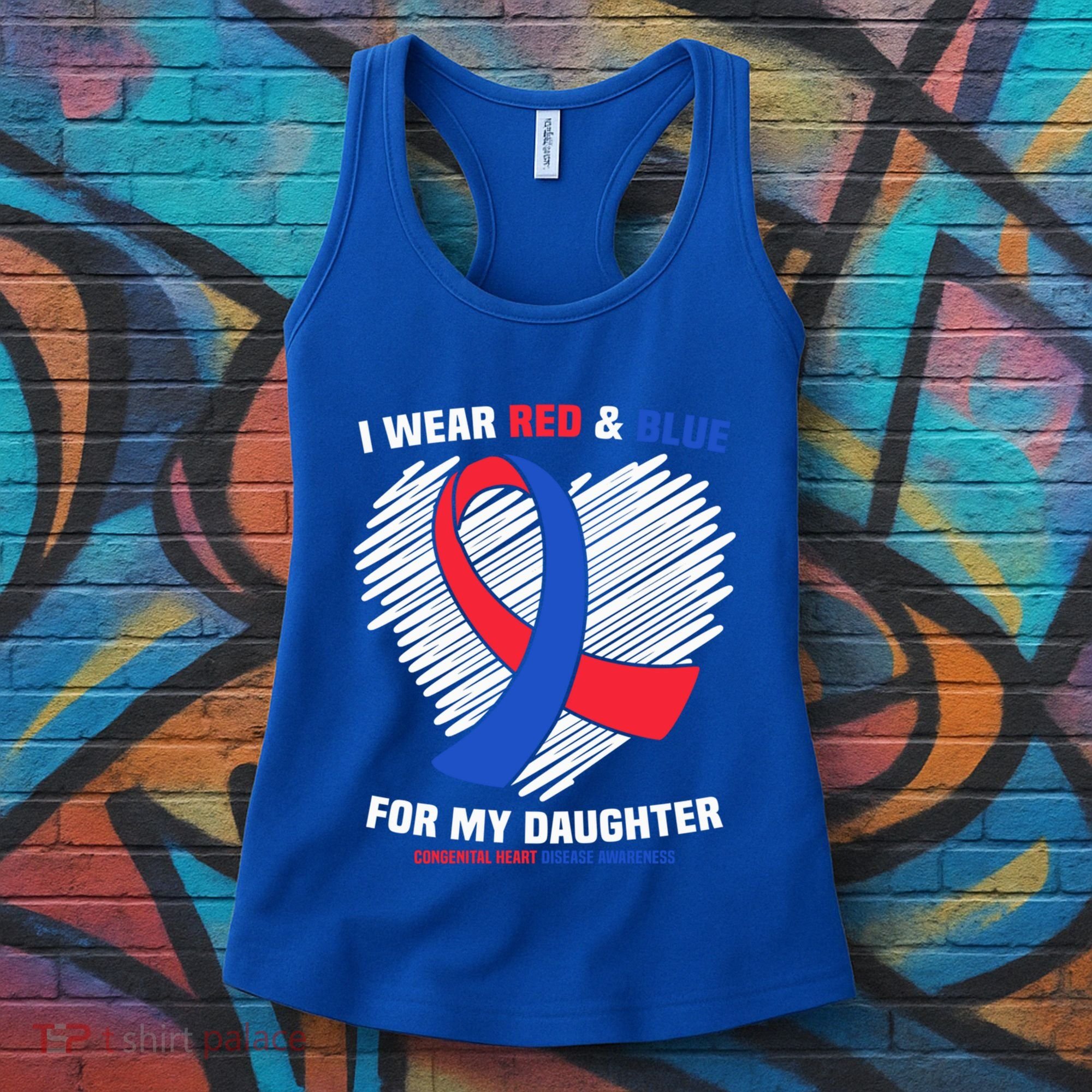 I Wear Red And Blue For My Daughter Chd Awareness Gift Women's Tank Top