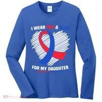 I Wear Red And Blue For My Daughter Chd Awareness Gift Women's Long Sleeve Shirt thumb 0
