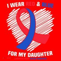 I Wear Red And Blue For My Daughter Chd Awareness Gift Santa Hat thumb 1