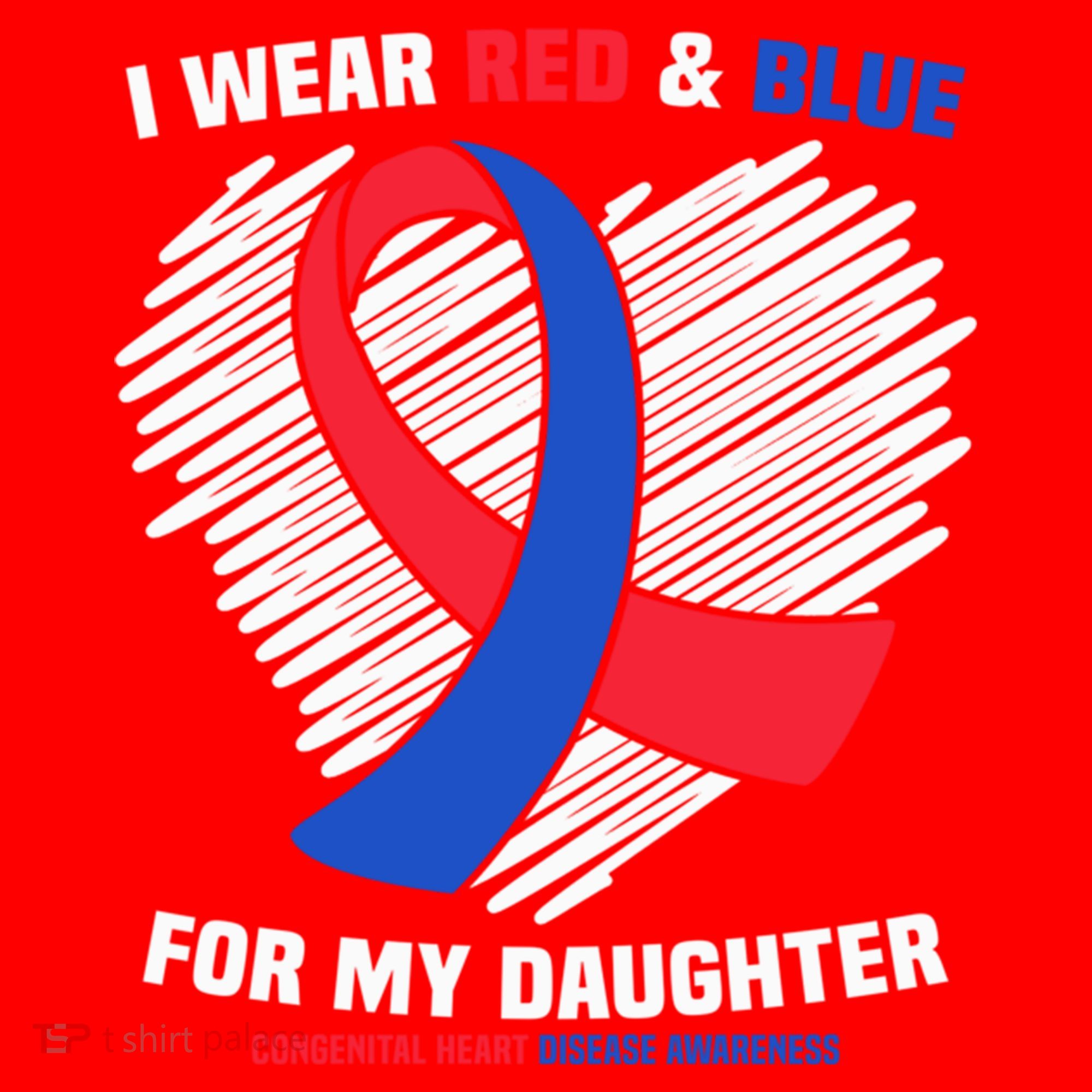 I Wear Red And Blue For My Daughter Chd Awareness Gift Santa Hat