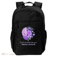 I Will Remember For You Purple Ribbon Alzheimers Awareness Backpack thumb 0