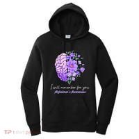 I Will Remember For You Purple Ribbon Alzheimers Awareness Women's Hoodie thumb 0