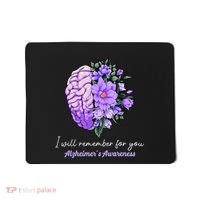 I Will Remember For You Purple Ribbon Alzheimers Awareness Mousepad thumb 0