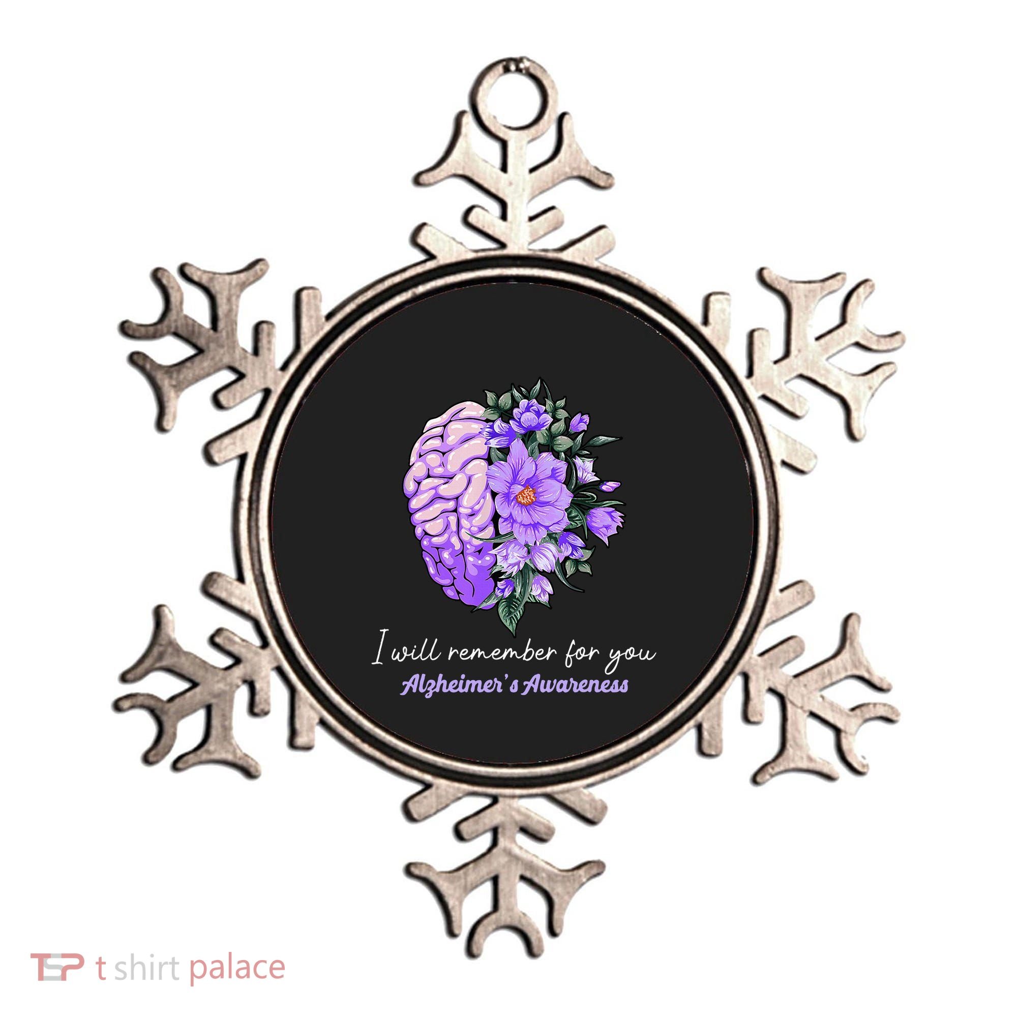 I Will Remember For You Purple Ribbon Alzheimers Awareness Ornament