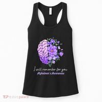 I Will Remember For You Purple Ribbon Alzheimers Awareness Women's Tank Top thumb 0