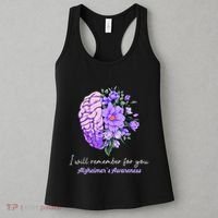 I Will Remember For You Purple Ribbon Alzheimers Awareness Women's Tank Top thumb 3