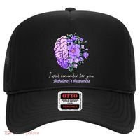 I Will Remember For You Purple Ribbon Alzheimers Awareness Hat thumb 0