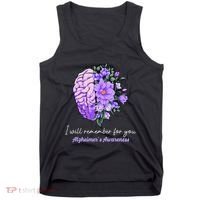 I Will Remember For You Purple Ribbon Alzheimers Awareness Tank Top thumb 0