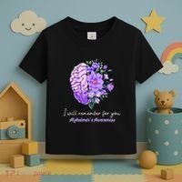 I Will Remember For You Purple Ribbon Alzheimers Awareness Toddler T-Shirt thumb 3