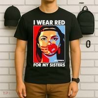 I Wear Red For My Sister Native American Stop MMIW T-Shirt thumb 6